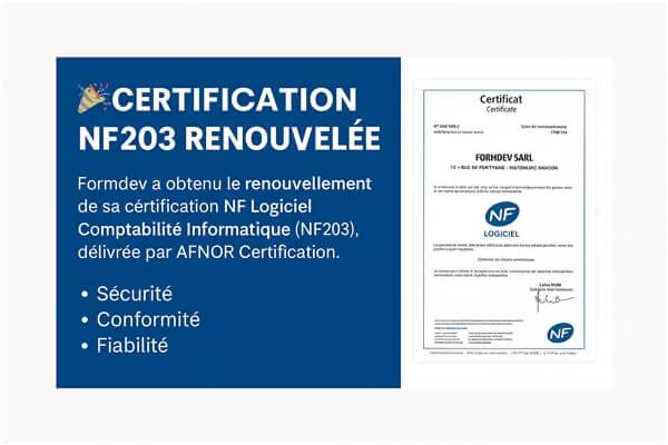 Formdev renouvelle sa certification NF203