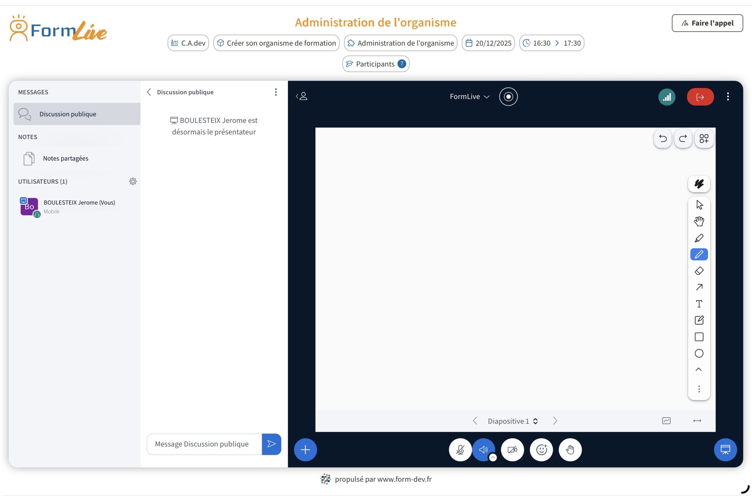 classe virtuelle formlive