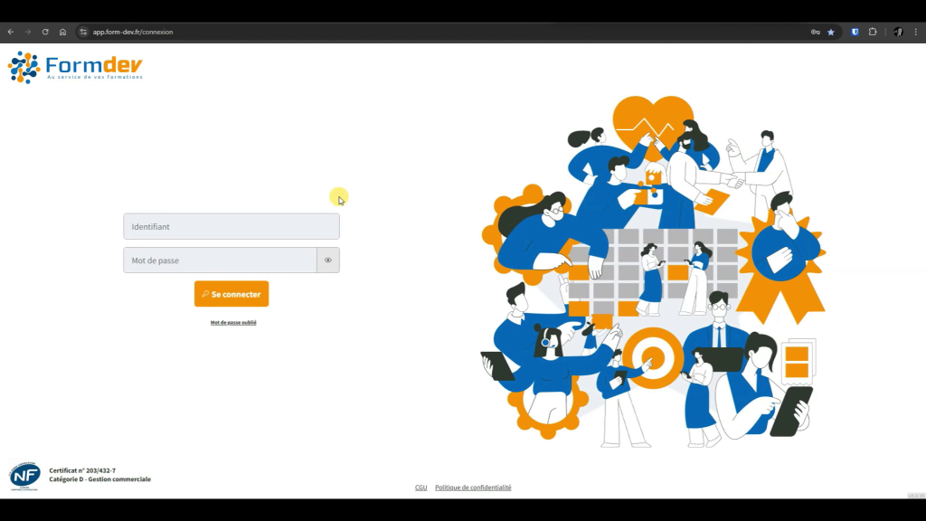se connecter à un logiciel pour centre de formation